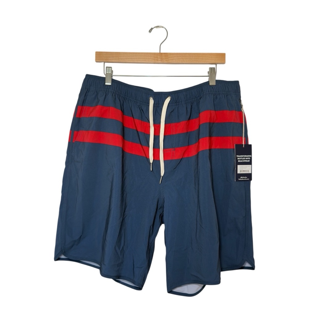 New Fair‎ Harbor Men XXXL Navy and Red Board Anchor Trunk Shorts Nautical Preppy